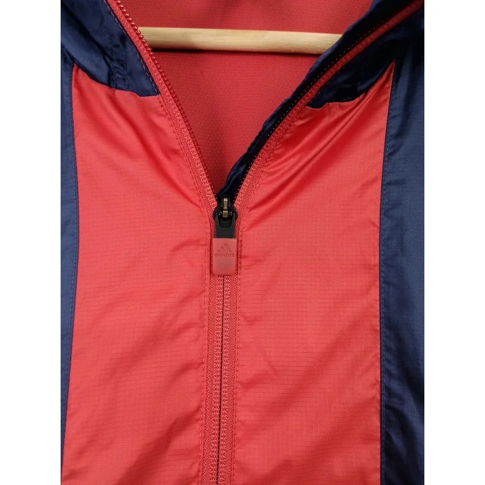 Adidas Size XL Full Zip Red And Blue Track Jacket Nylon
